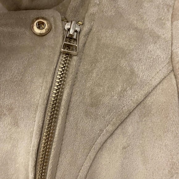 Miami Tan Suede Cropped Jacket. Size Small. Zippers Lined. Soft. Fall Winter - Picture 5 of 9